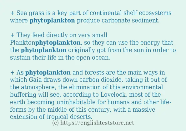 How to use the word phytoplankton