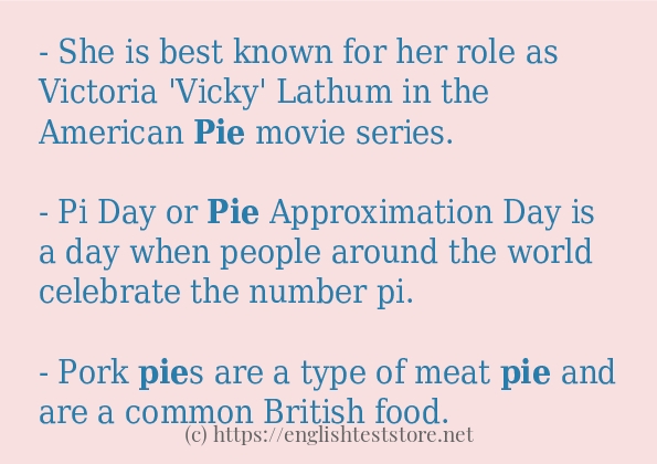 How to use the word pie