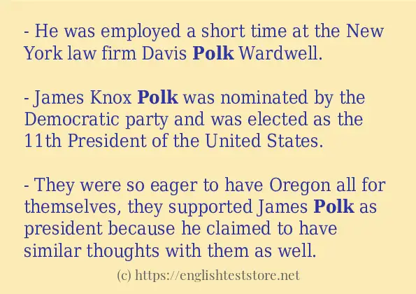 How to use the word polk