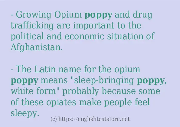 How to use the word poppy