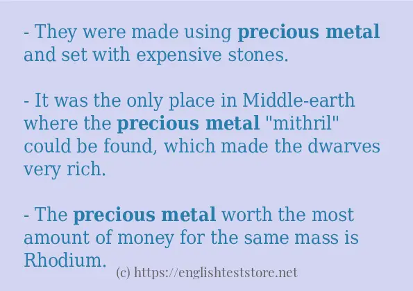 How to use the word precious metal