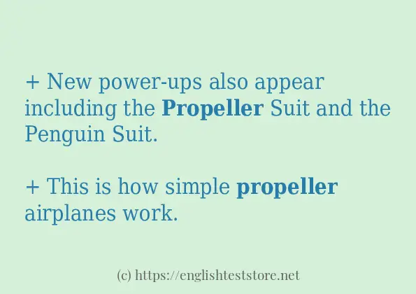 How to use the word propeller