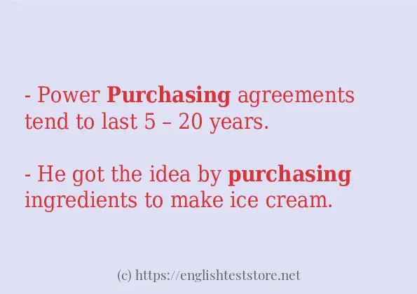 How to use the word purchasing