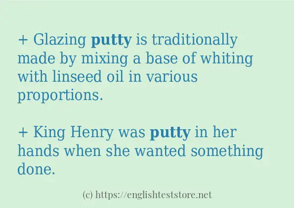 How to use the word putty