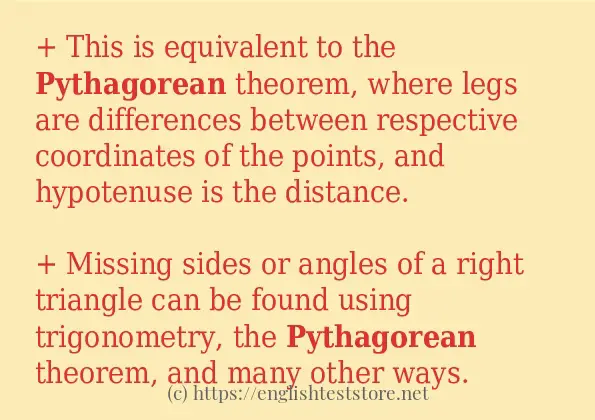 How to use the word pythagorean