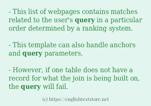 How to use the word query