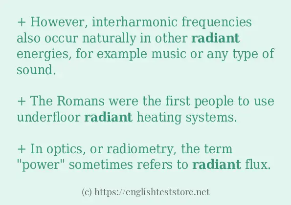 How to use the word radiant