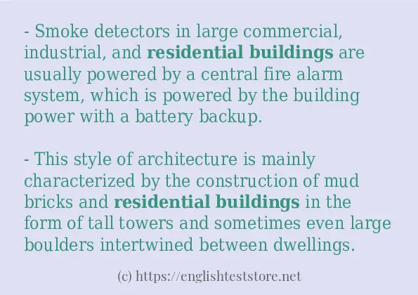 How to use the word residential buildings How to use the word residential buildings