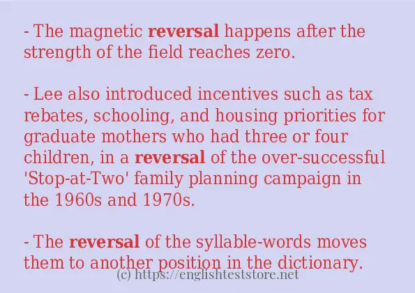 How to use the word reversal