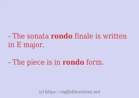 How to use the word rondo