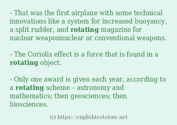 How to use the word rotating