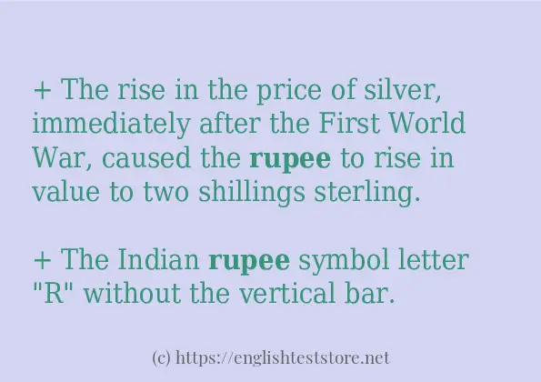 How to use the word rupee