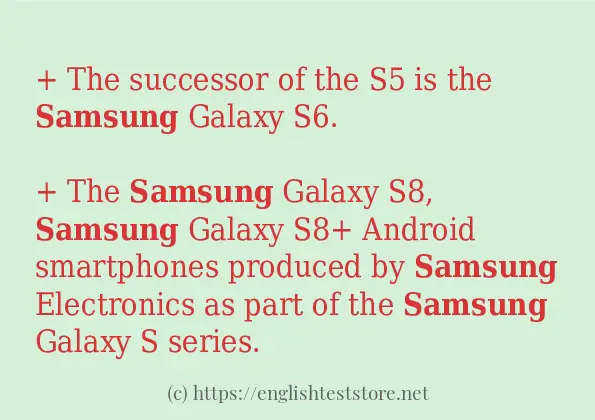 How to use the word samsung