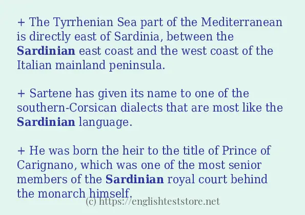 How to use the word sardinian