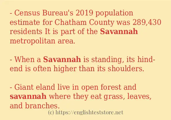 How to use the word savannah