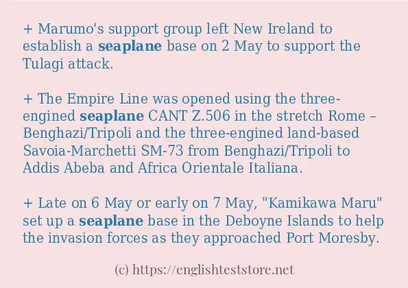 How to use the word seaplane