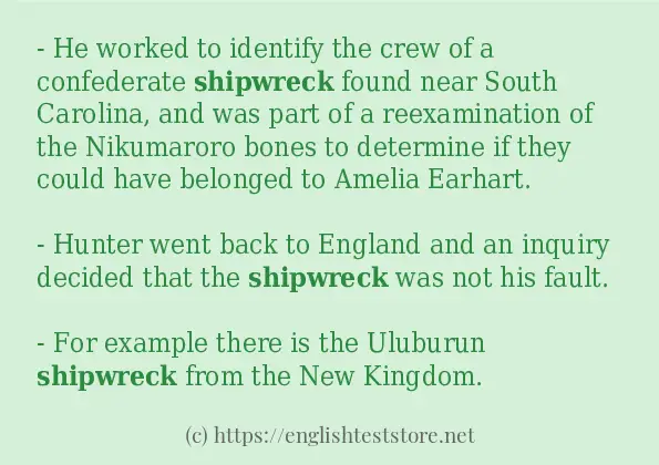 How to use the word shipwreck