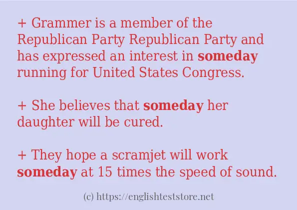 How to use the word someday