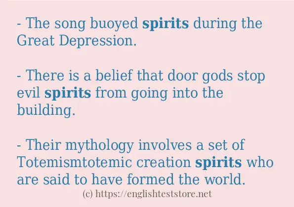 How to use the word spirits