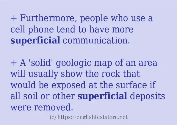 How to use the word superficial