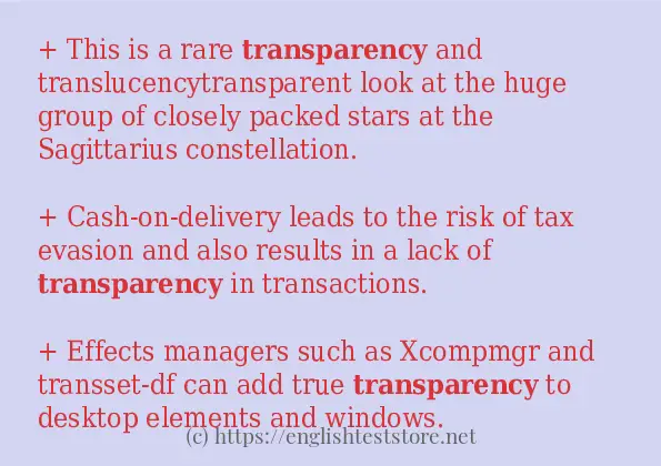 How to use the word transparency