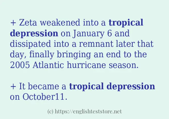 How to use the word tropical depression