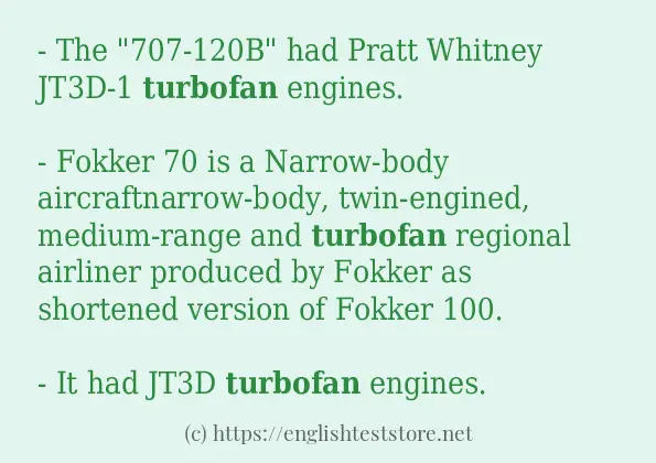 How to use the word turbofan