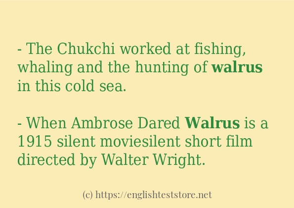 How to use the word walrus