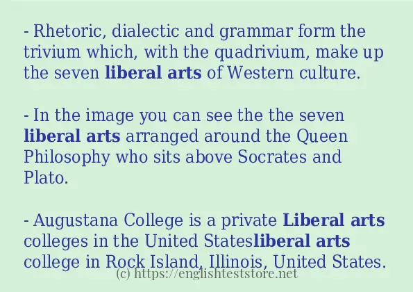 In sentence examples of Liberal arts