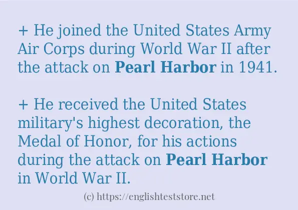 In-sentence examples of Pearl Harbor