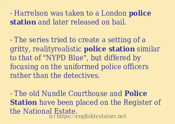 In sentence examples of Police station