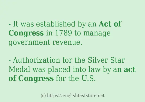 In-sentence examples of act of congress