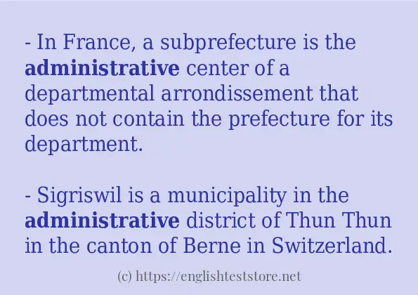 In-sentence examples of administrative