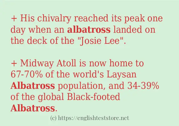 In-sentence examples of albatross
