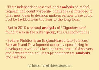 In sentence examples of analysis - EnglishTestStore Blog