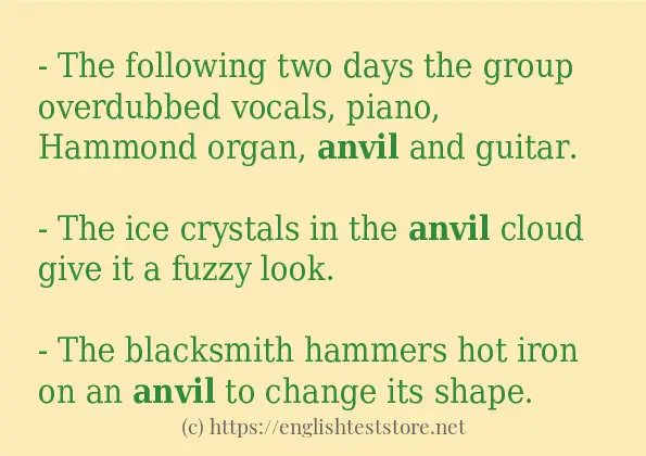 In-sentence examples of anvil