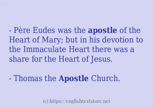 In-sentence examples of apostle