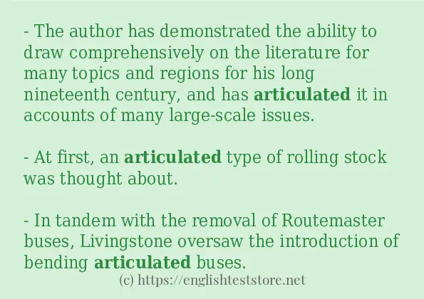 In sentence examples of articulated