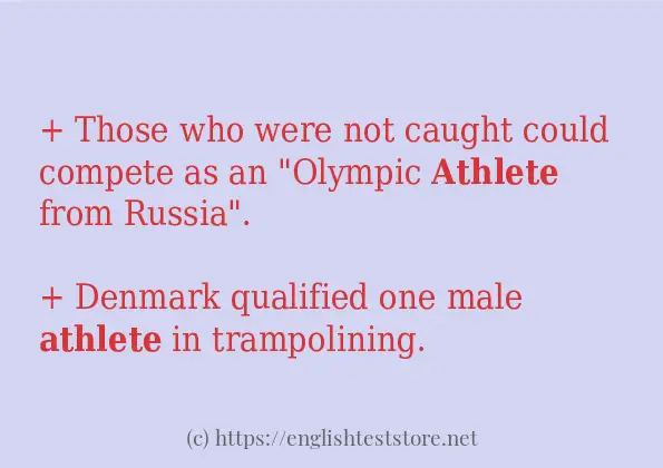 In sentence examples of athlete