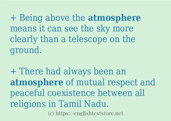 In sentence examples of atmosphere