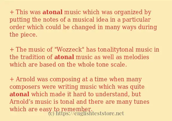 In sentence examples of atonal