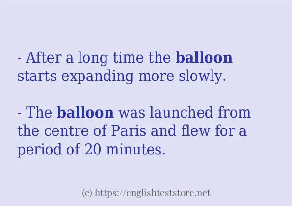 In-sentence examples of balloon