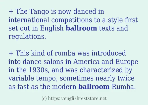 In-sentence examples of ballroom