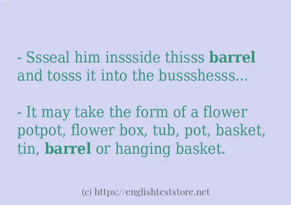 In-sentence examples of barrel