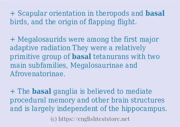 In-sentence examples of basal