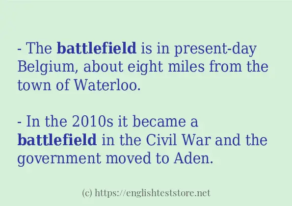 In-sentence examples of battlefield