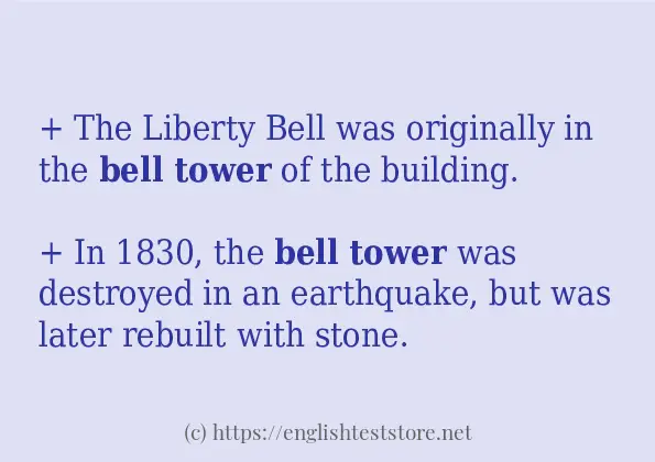 In sentence examples of bell tower