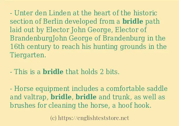 In-sentence examples of bridle