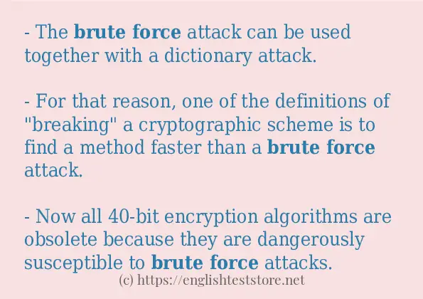 In sentence examples of brute force