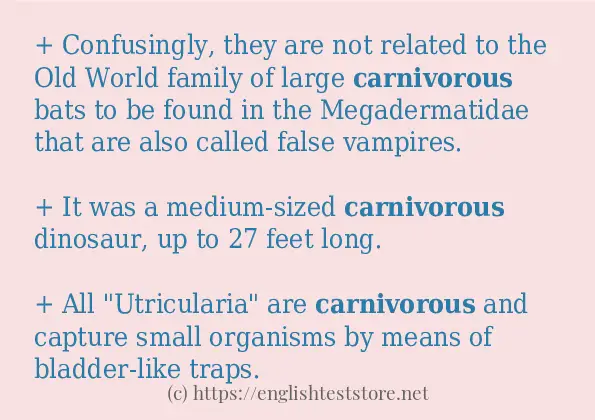 In-sentence examples of carnivorous